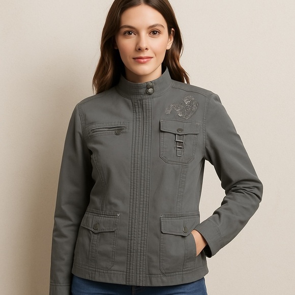 Lane Bryant military moto jacket, Size 14 - Picture 1 of 8